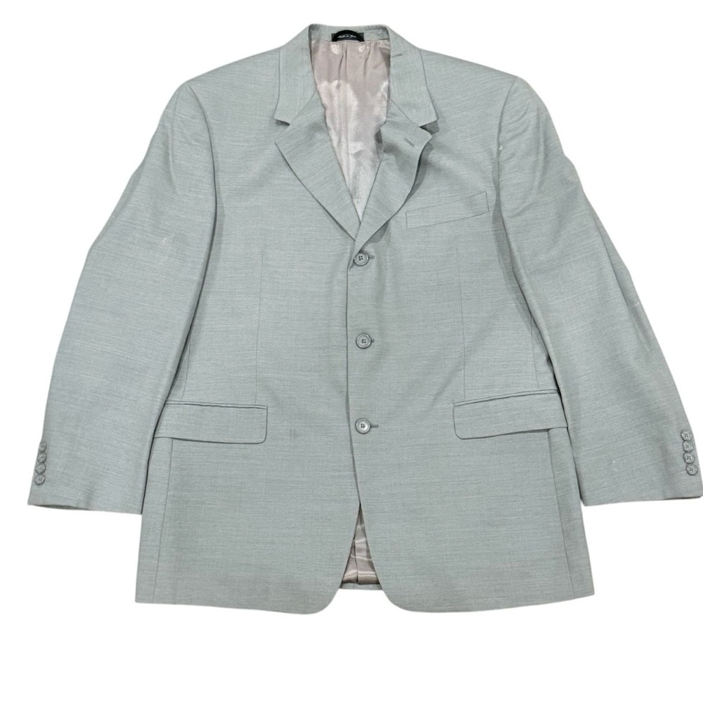 Mens Kenneth Cole New York Grey Blazer Jacket 3 Button Size 42 WOOL